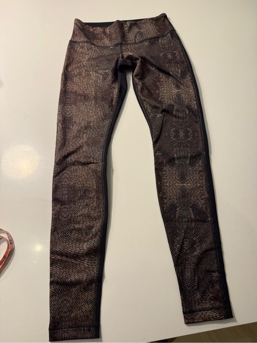 lululemon athletica Brown Patterned High-Rise Leggings Wunder Under LR SE